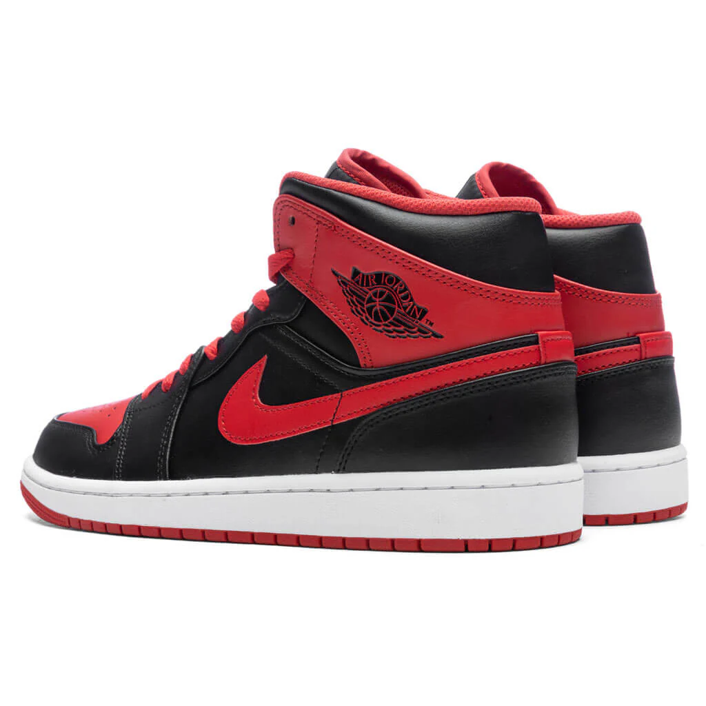 Air Jordan 1 Mid - Black/Fire Red/White - Image 3