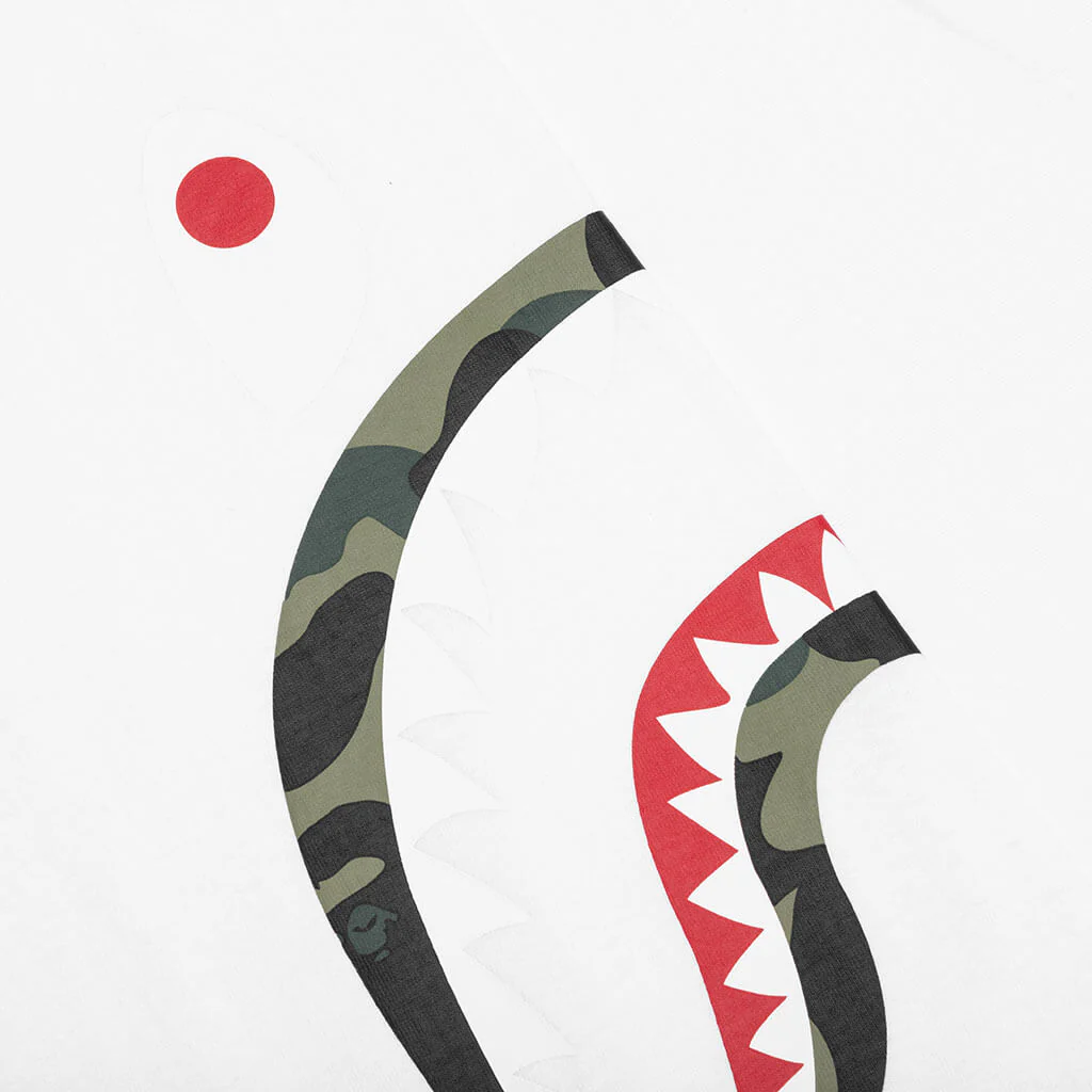 1st Camo Side Shark Tee - White/Green - Image 3