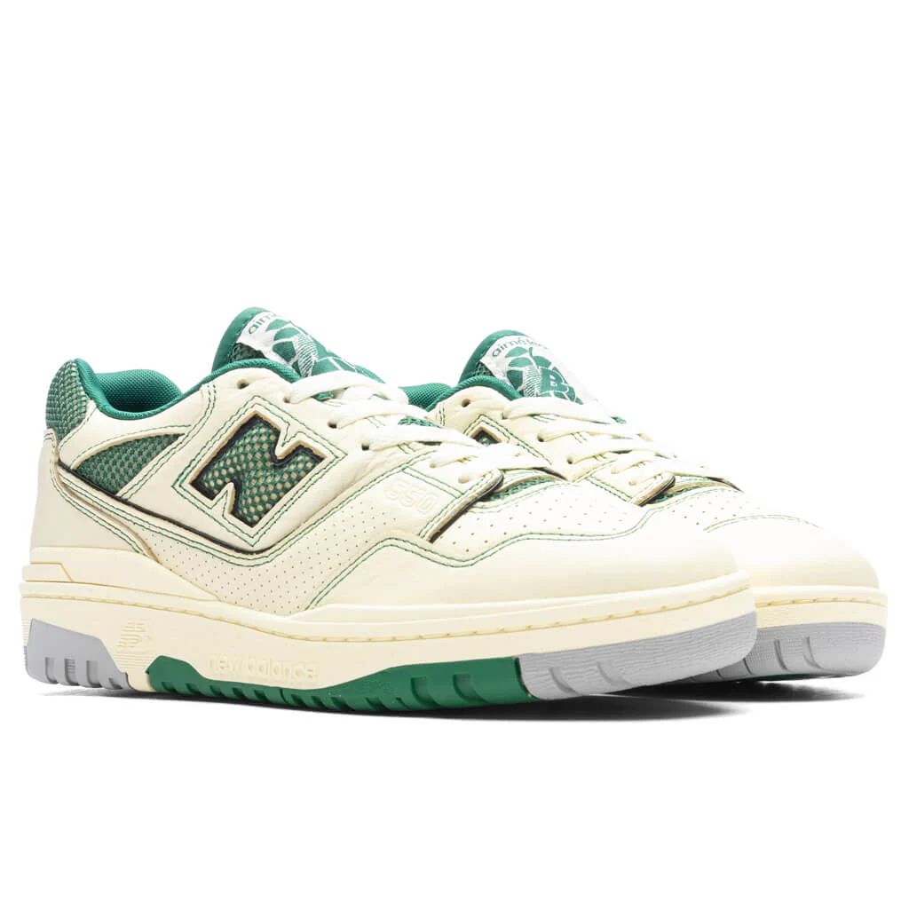 New Balance x Aime Leon Dore P550 Basketball Oxfords - White/Green - Image 2