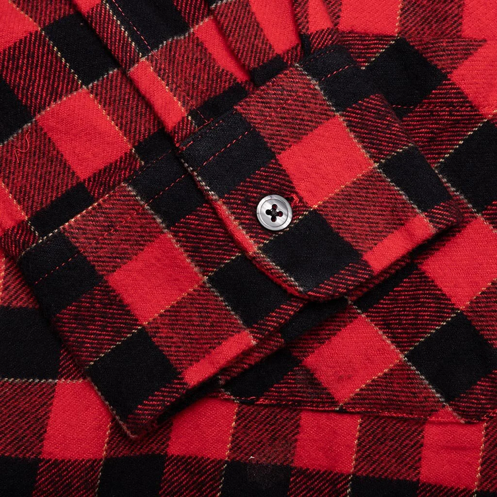 6 Pocket Flannel Shirt - Red/Black - Image 4