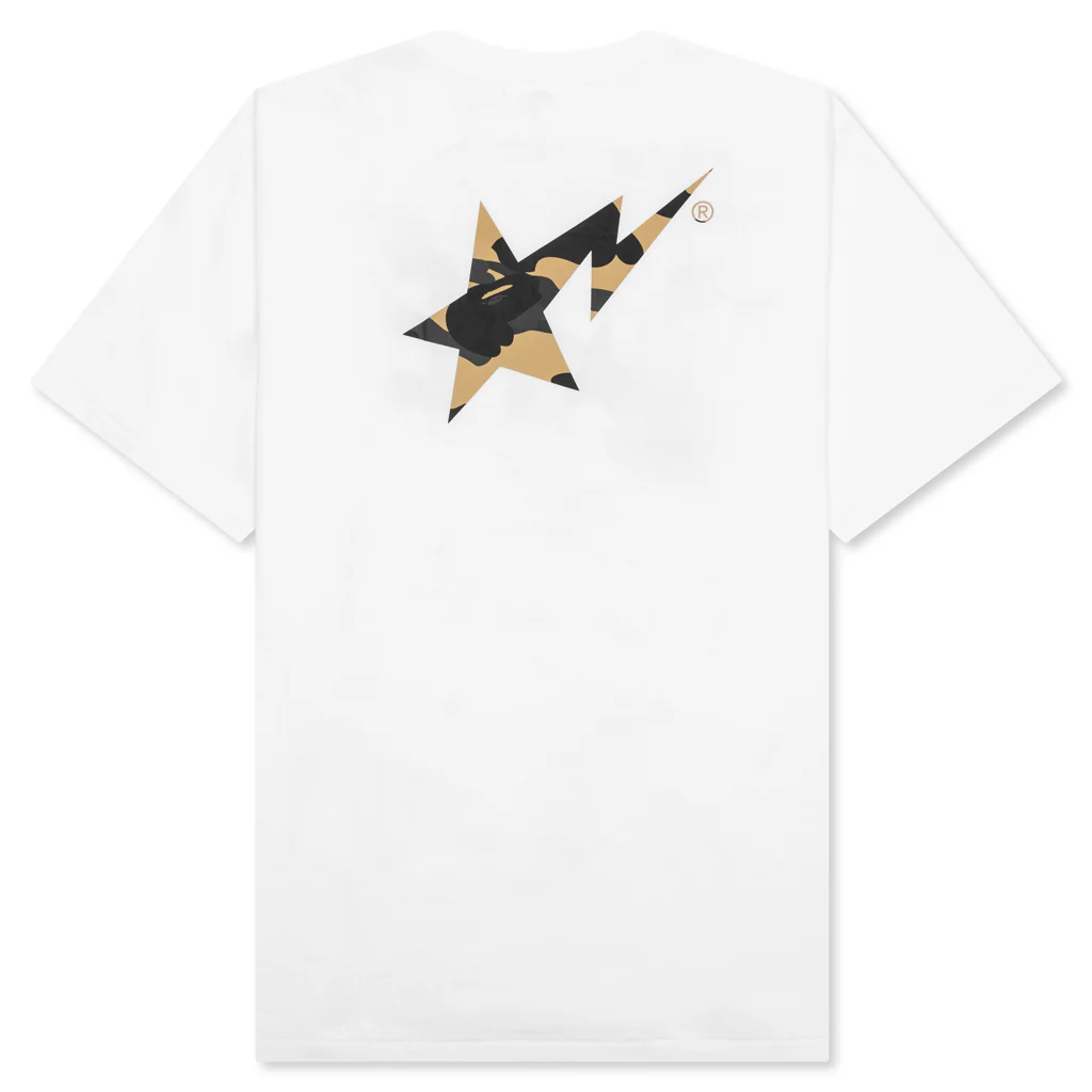 1st Camo Bape STA Tee - White/Yellow - Image 2