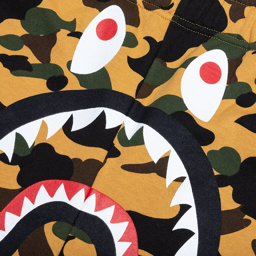 1ST Camo Shark Regular Fit Sweat Shorts - Yellow - Image 3