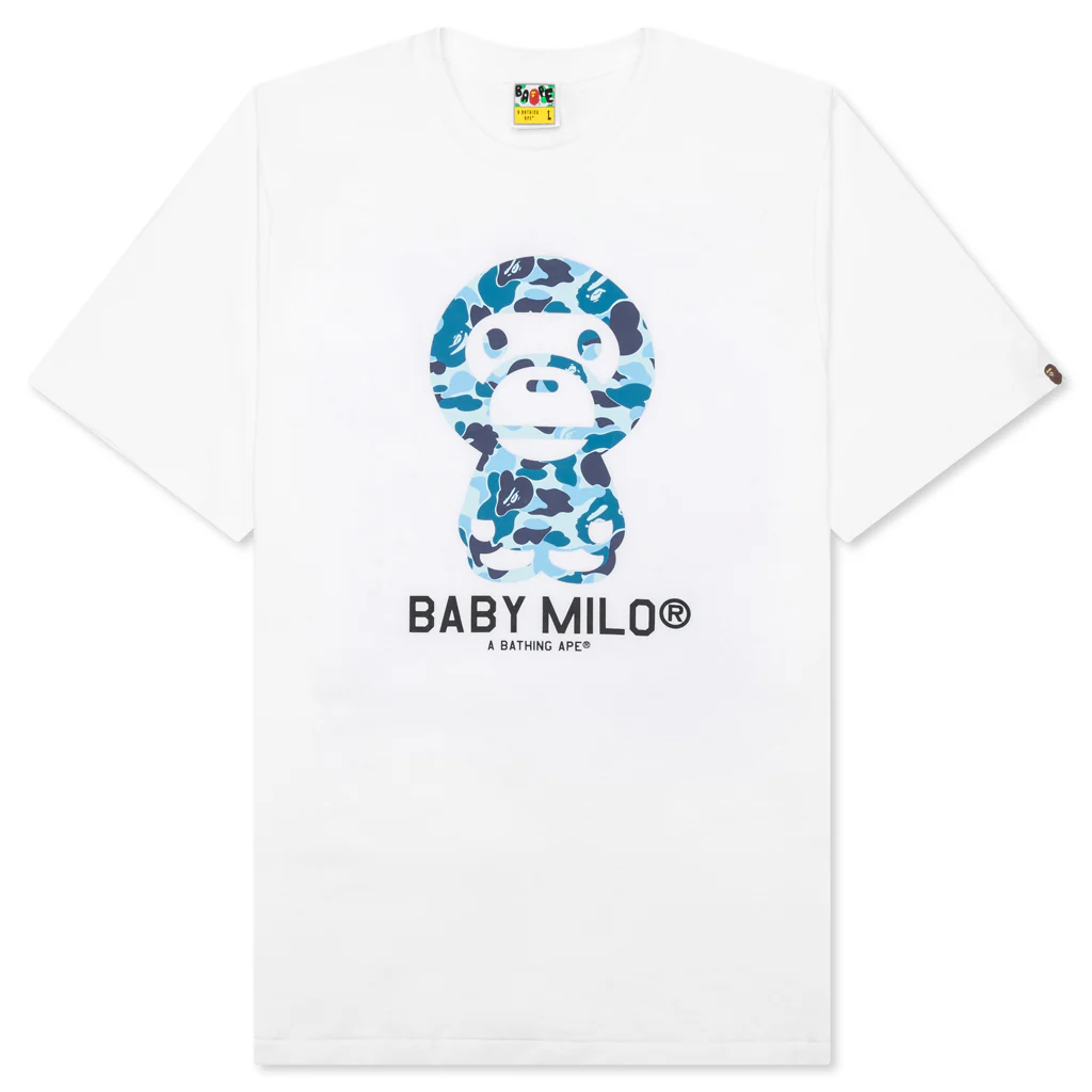 Abc Camo Baby Milo Tee - White/Blue