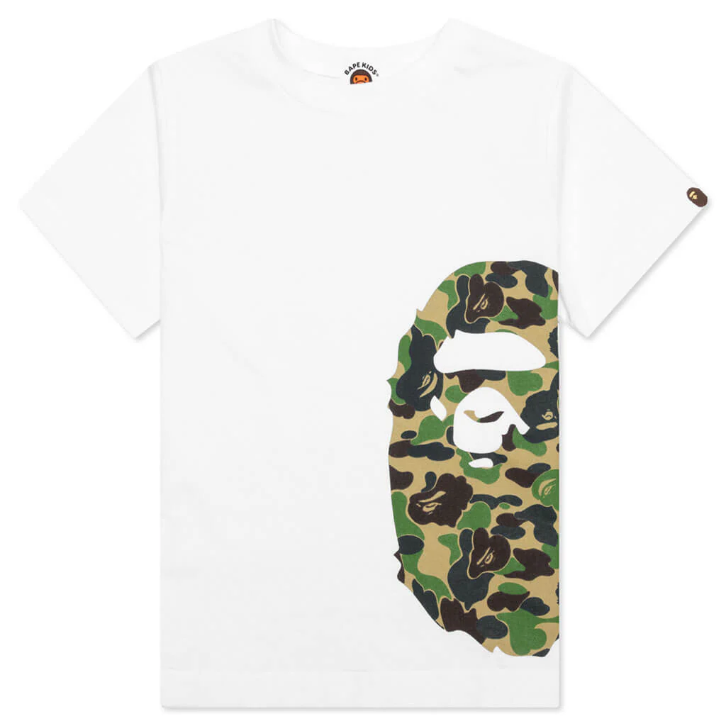 Kids Abc Camo Side Big Ape Head Tee - White