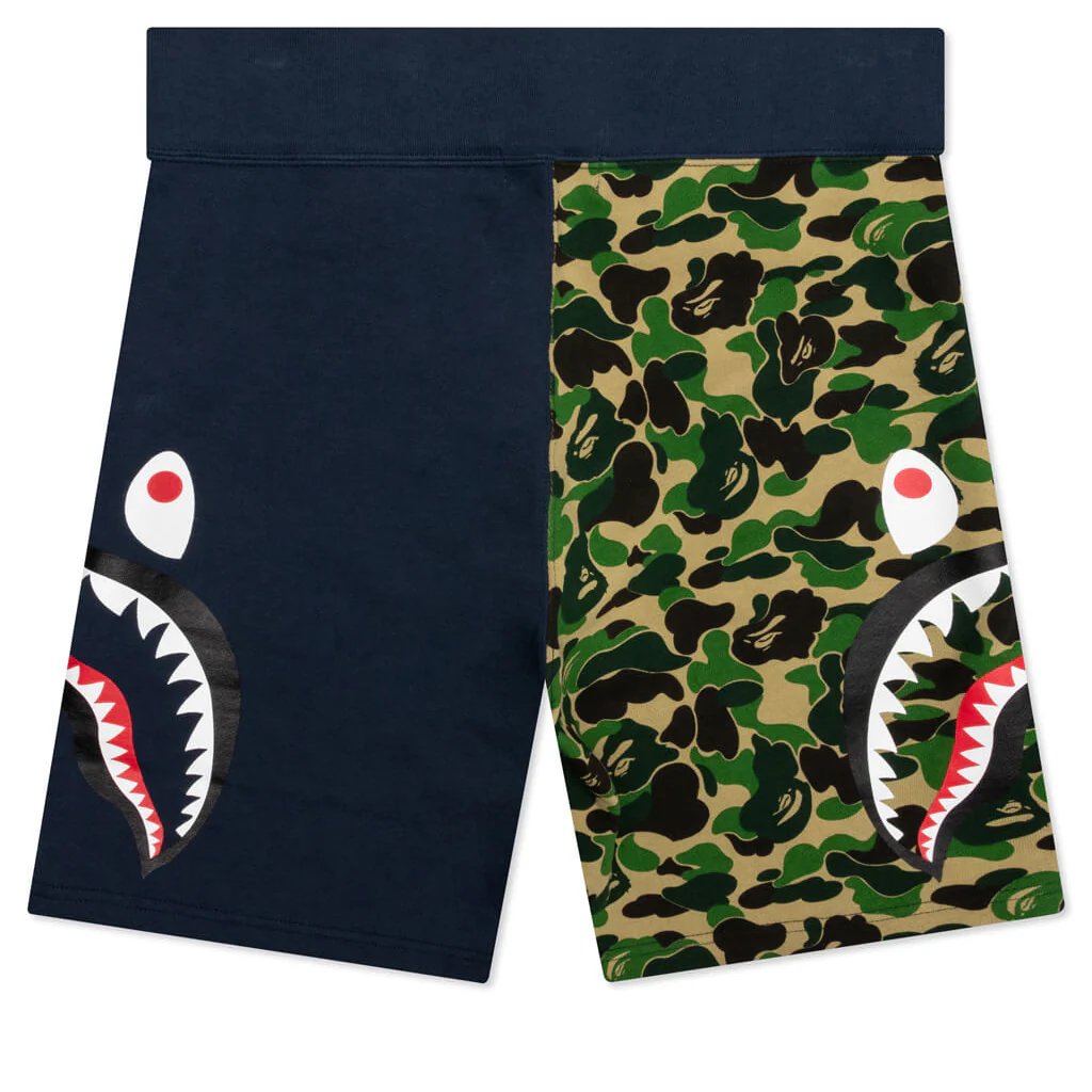 Abc Camo Side Shark Sweat Shorts - Green - Image 2