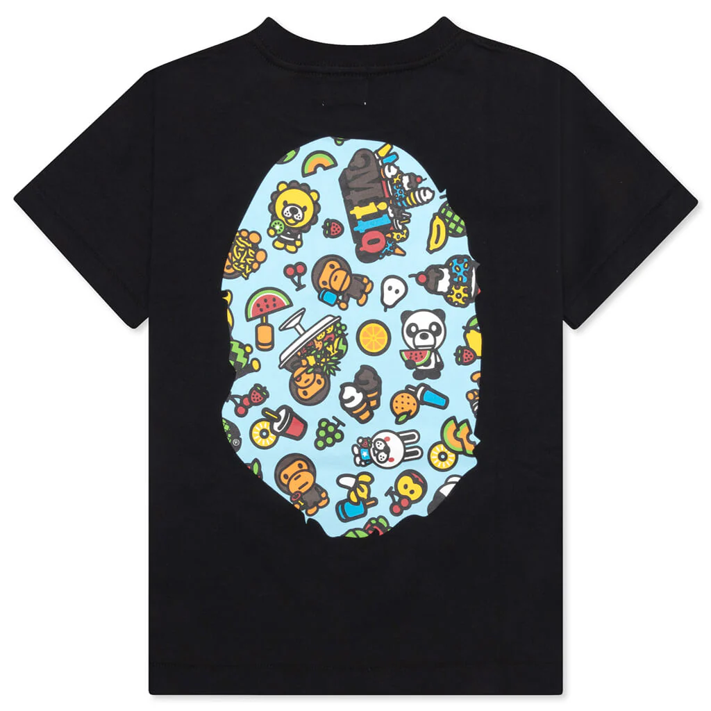 Kids Baby Milo Mixed Fruit Big Ape Head Tee - Black - Image 2