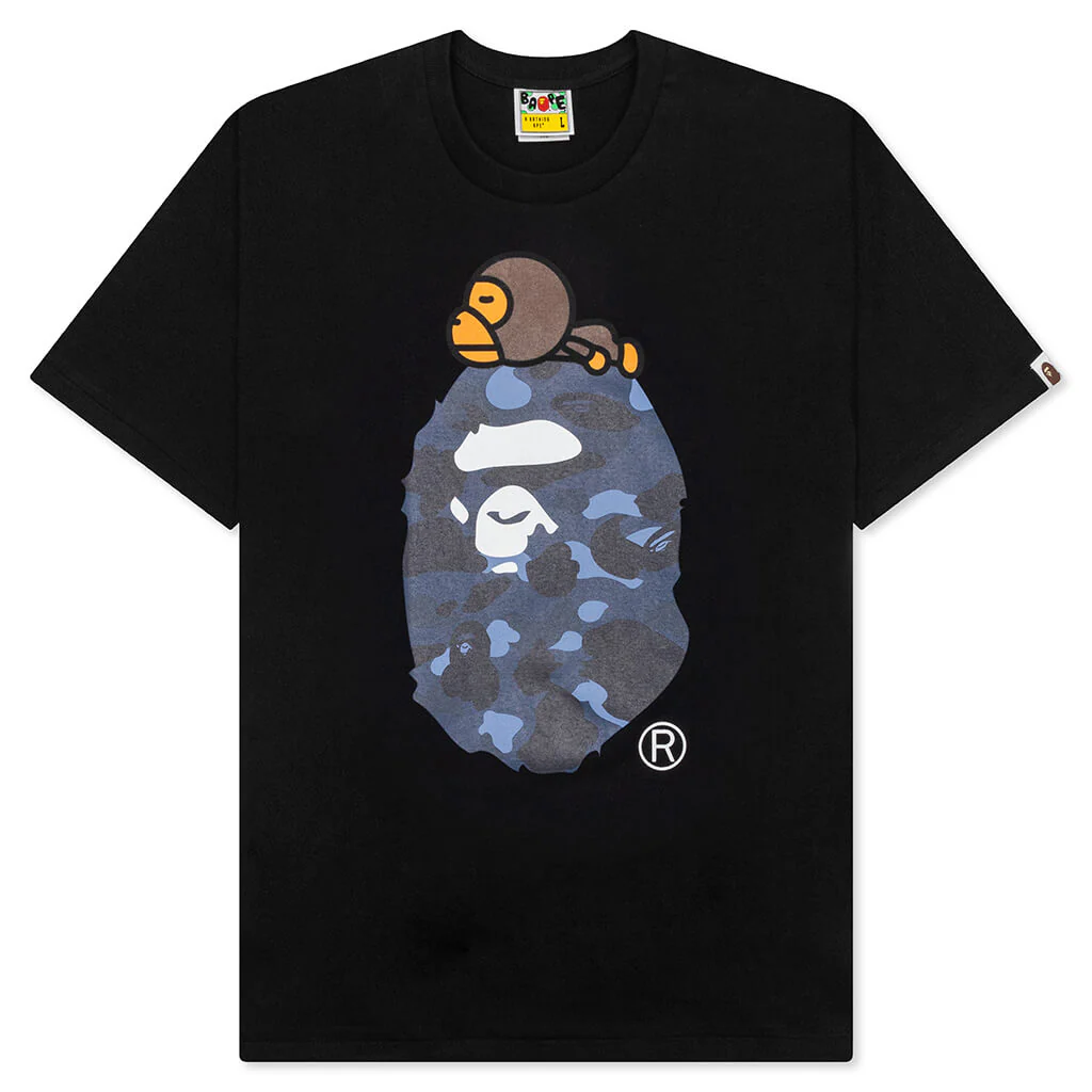 Color Camo Milo on Big Ape Tee - Black/Navy