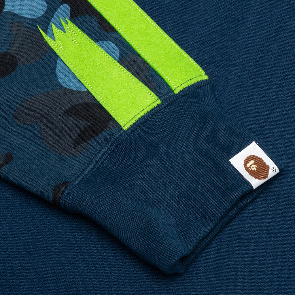 Color Camo Panda Full Zip Hoodie - Navy - Image 5