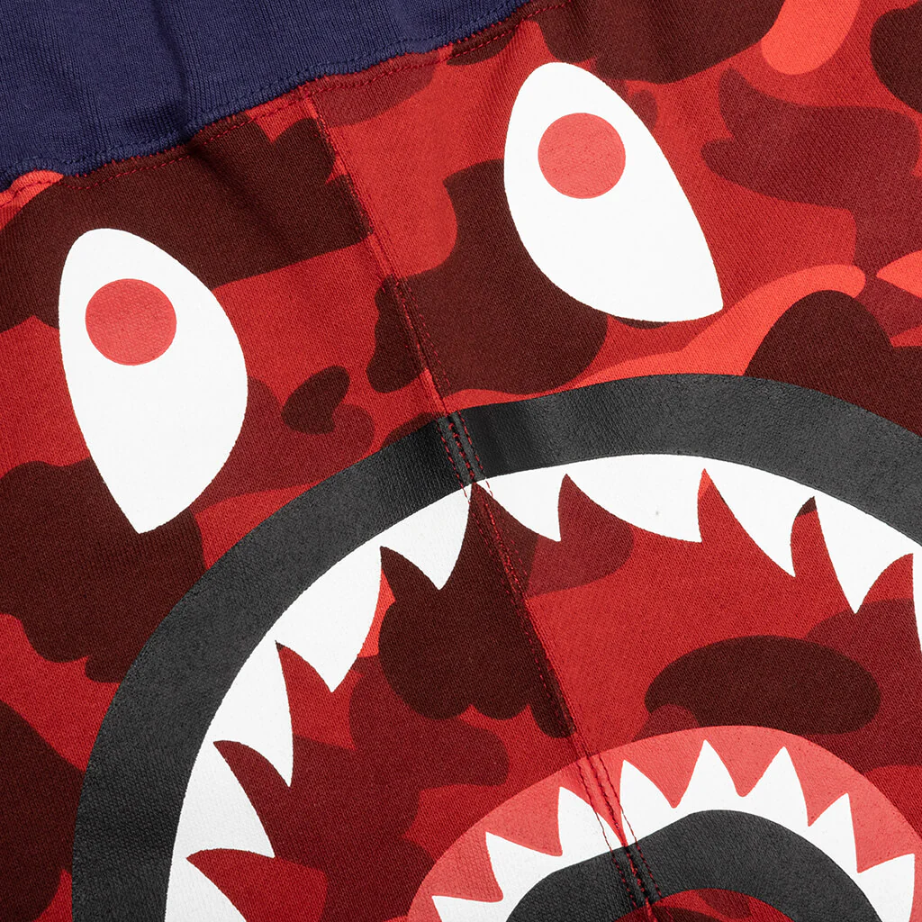 Crazy Camo Shark Sweat Shorts - Red - Image 3