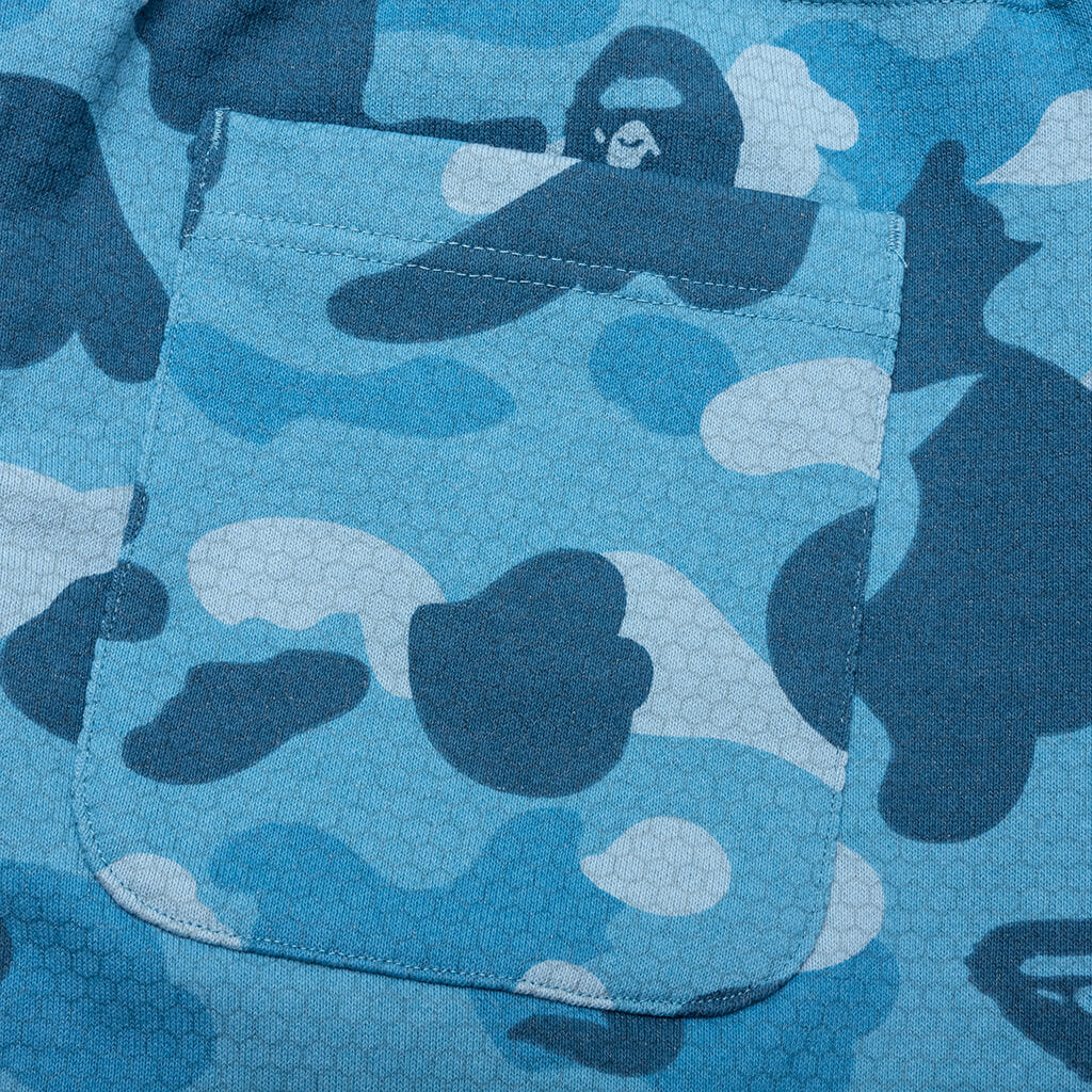 Honeycomb Camo Shark Sweat Shorts - Blue - Image 6
