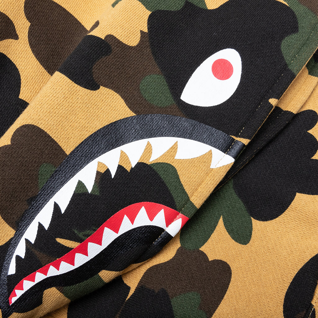 Kid's 1ST Camo Patch Print Shark Zip Hoodie - Yellow - Image 5