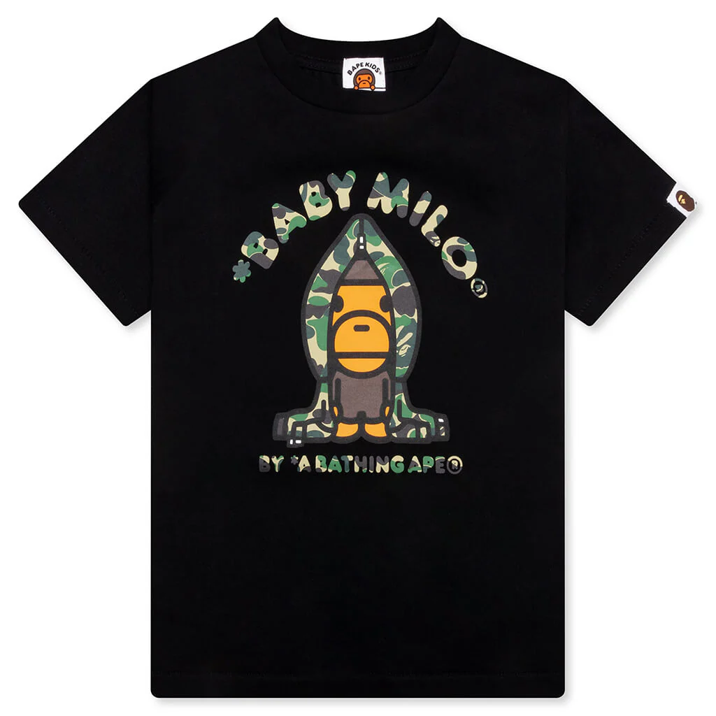 Kid's ABC Camo Milo Hoodie Tee - Black/Green