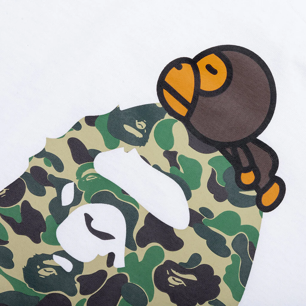 Kid's ABC Camo Milo on Big Ape Tee - White/Green - Image 3