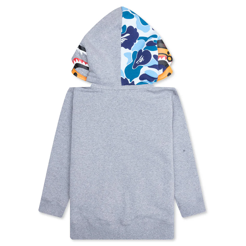 Kid's Milo Shark Zip Double Hoodie - Gray - Image 2