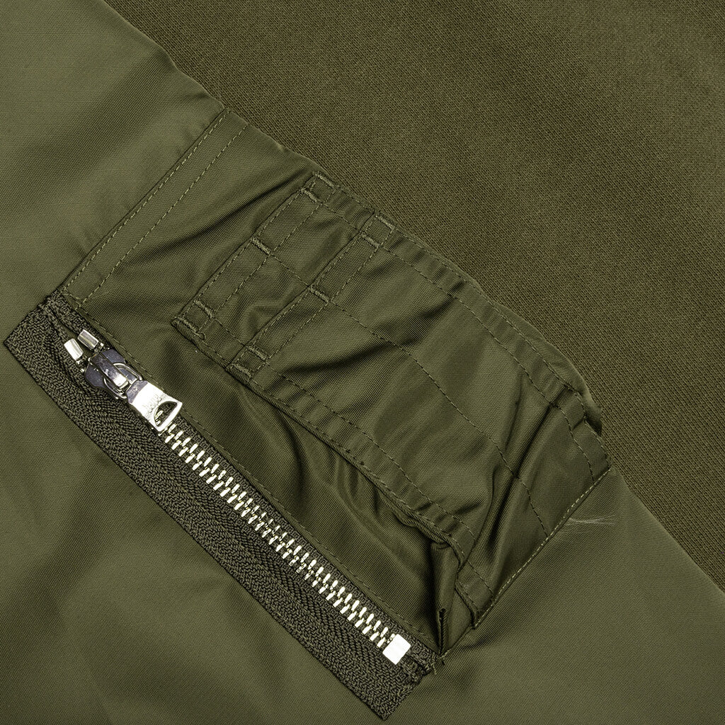 Military Shark Relaxed Fit Full Zip Hoodie - Olive Drab - Image 6