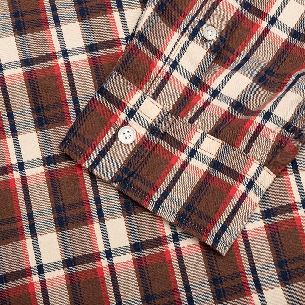 Mini Bape Check Loose Fit Shirt - Red - Image 5