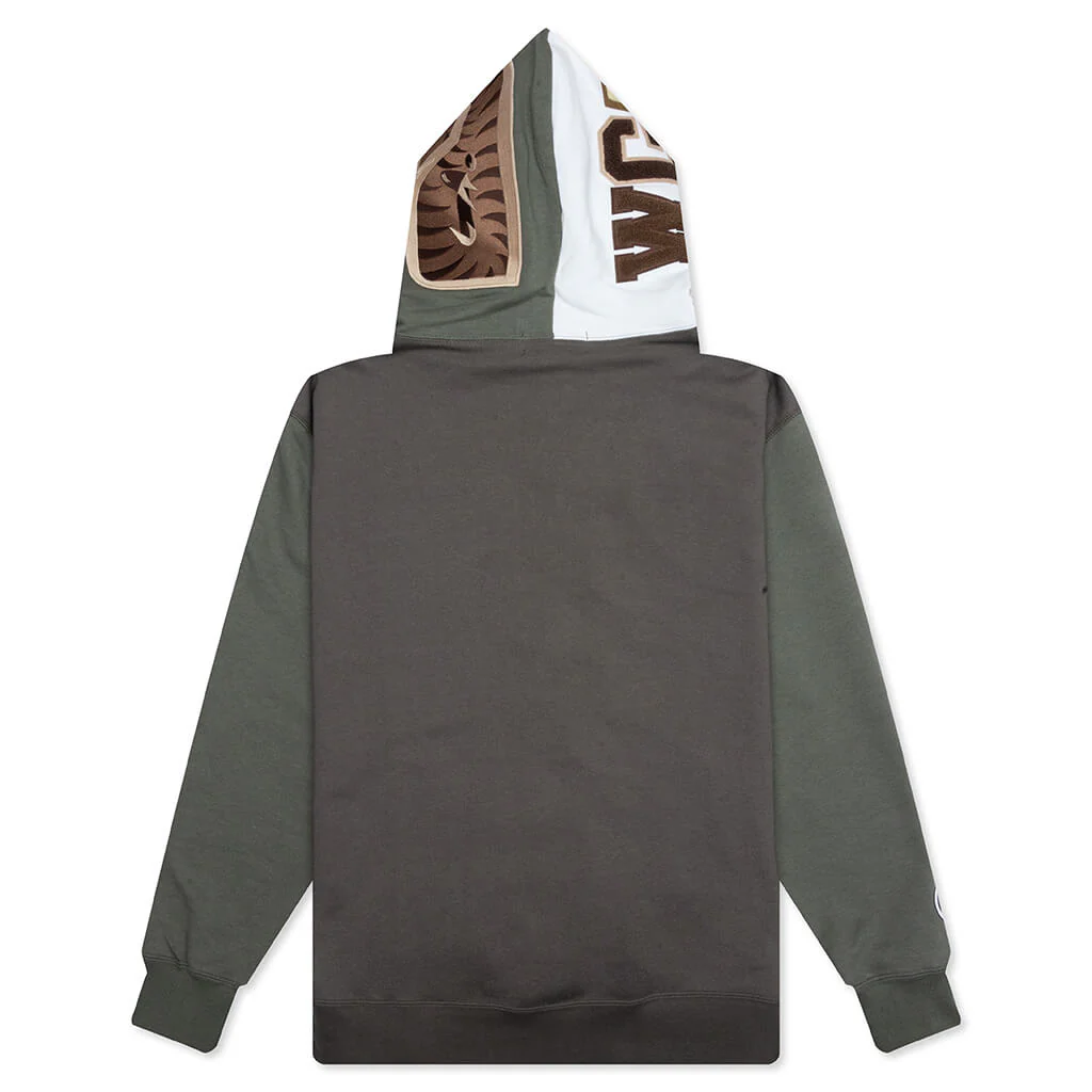 Shark Full Zip Hoodie #2 - Olive Drab - Image 2