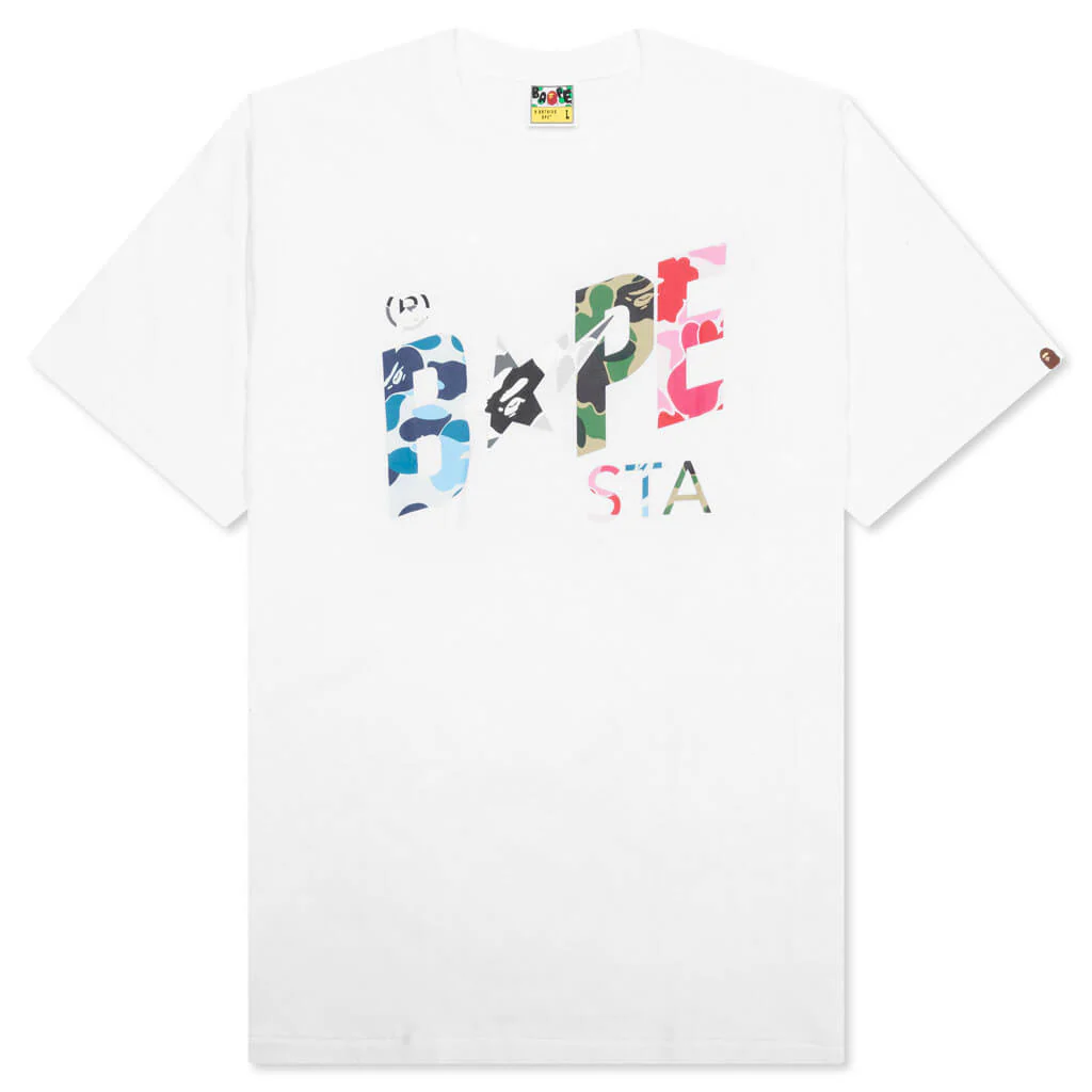 ABC Camo Crazy Bape Sta Logo Tee - White
