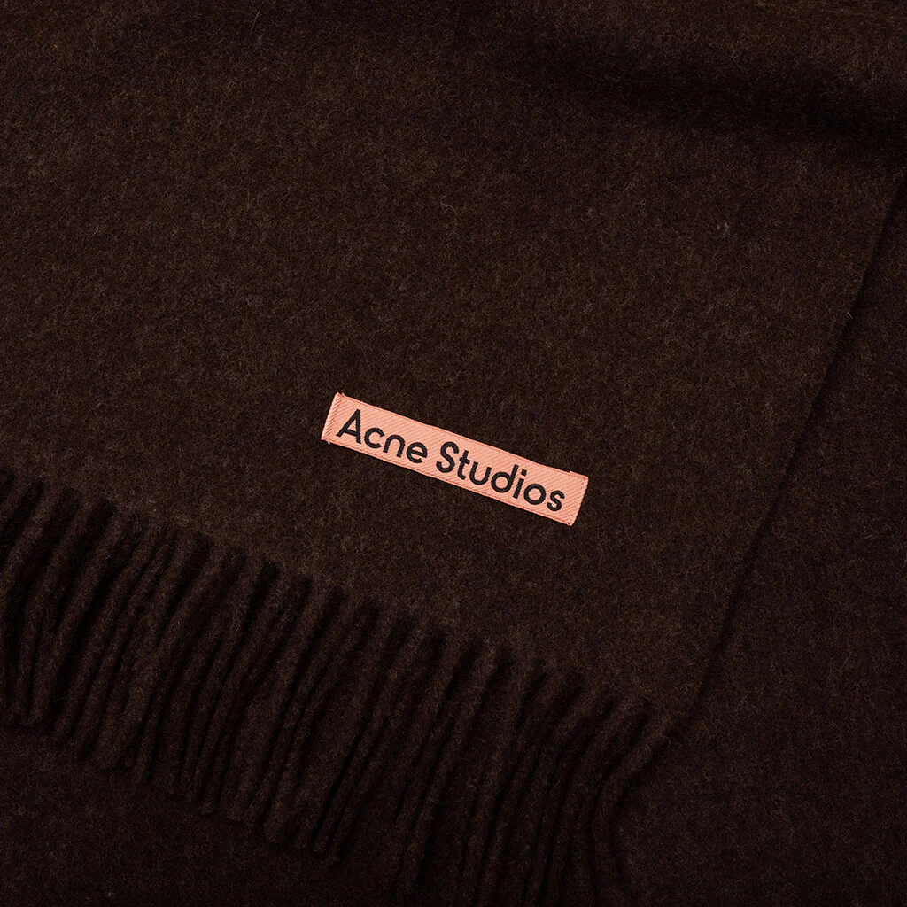Fringe Wool Scarf - Brown Melange - Image 2