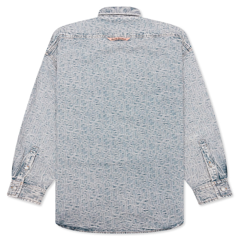 Relaxed Fit Denim Shirt - Blue/Beige - Image 2