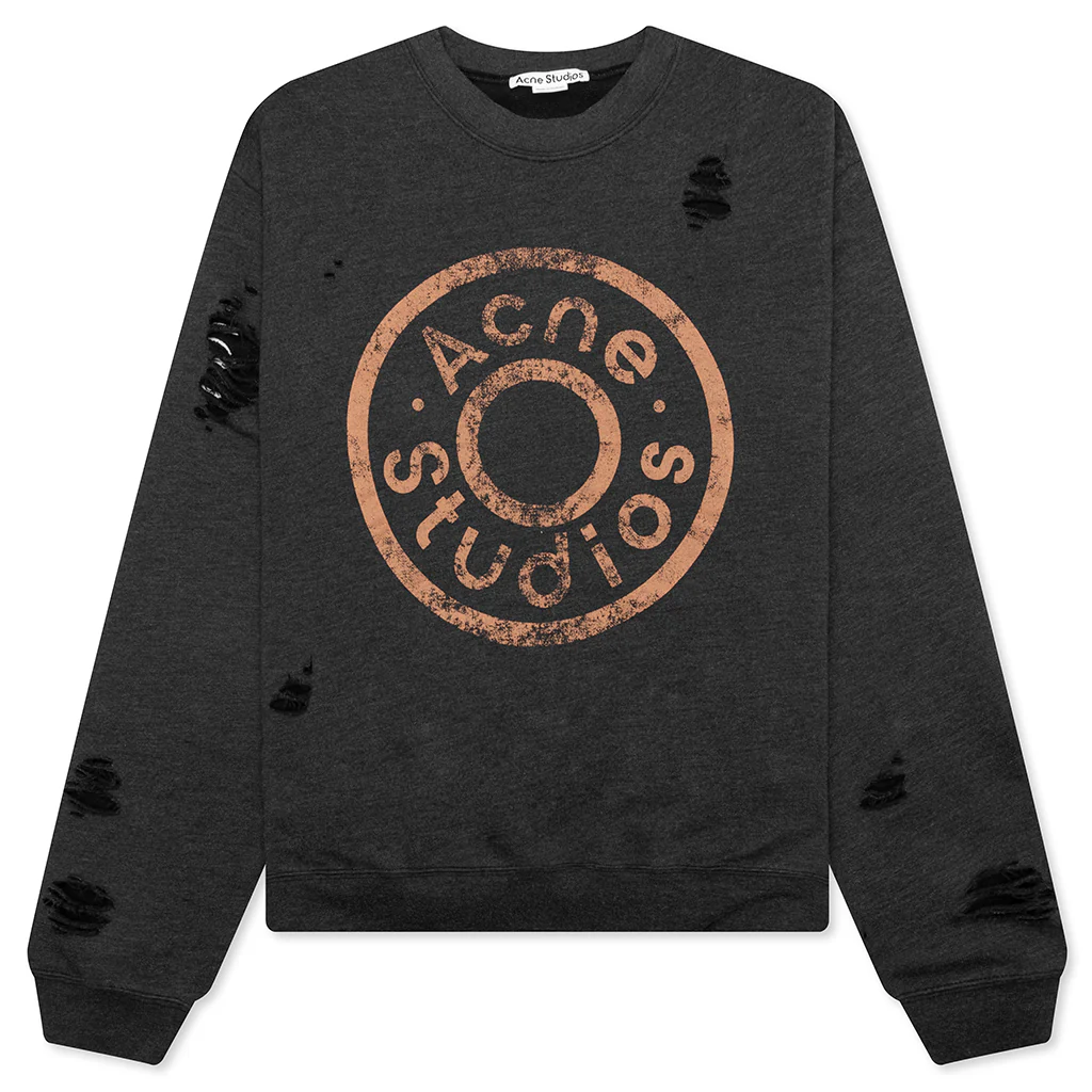 Sweater Printed Logo - Black Melange