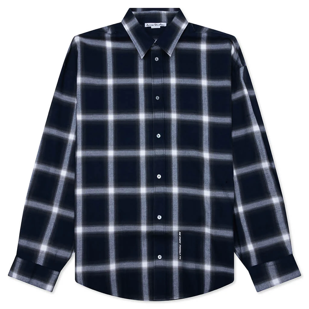 Check Button-up Shirt - Navy/Multi