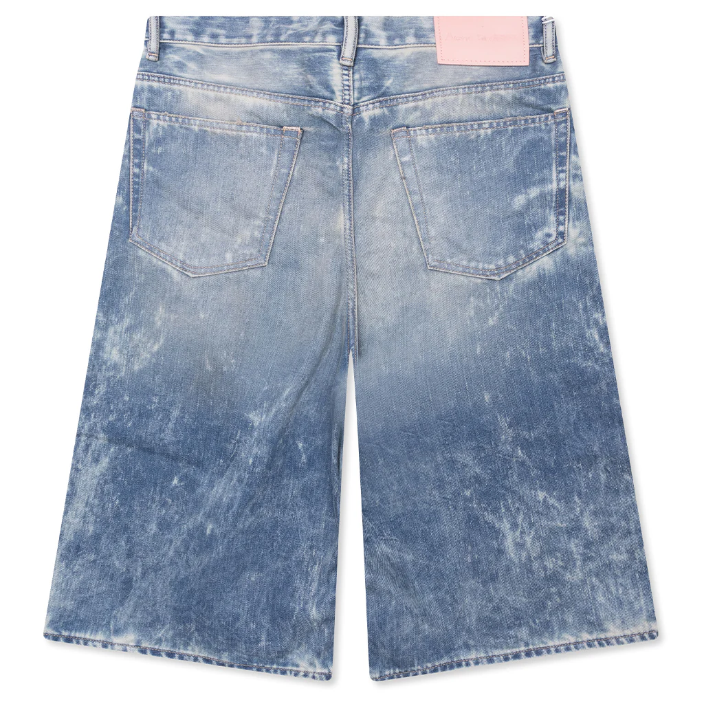 Mineral Dye Denim Shorts - Mid Blue - Image 2