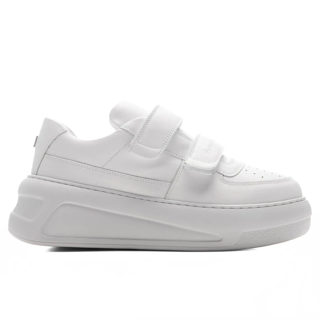 Velcro Strap Platform Sneakers - Optic White