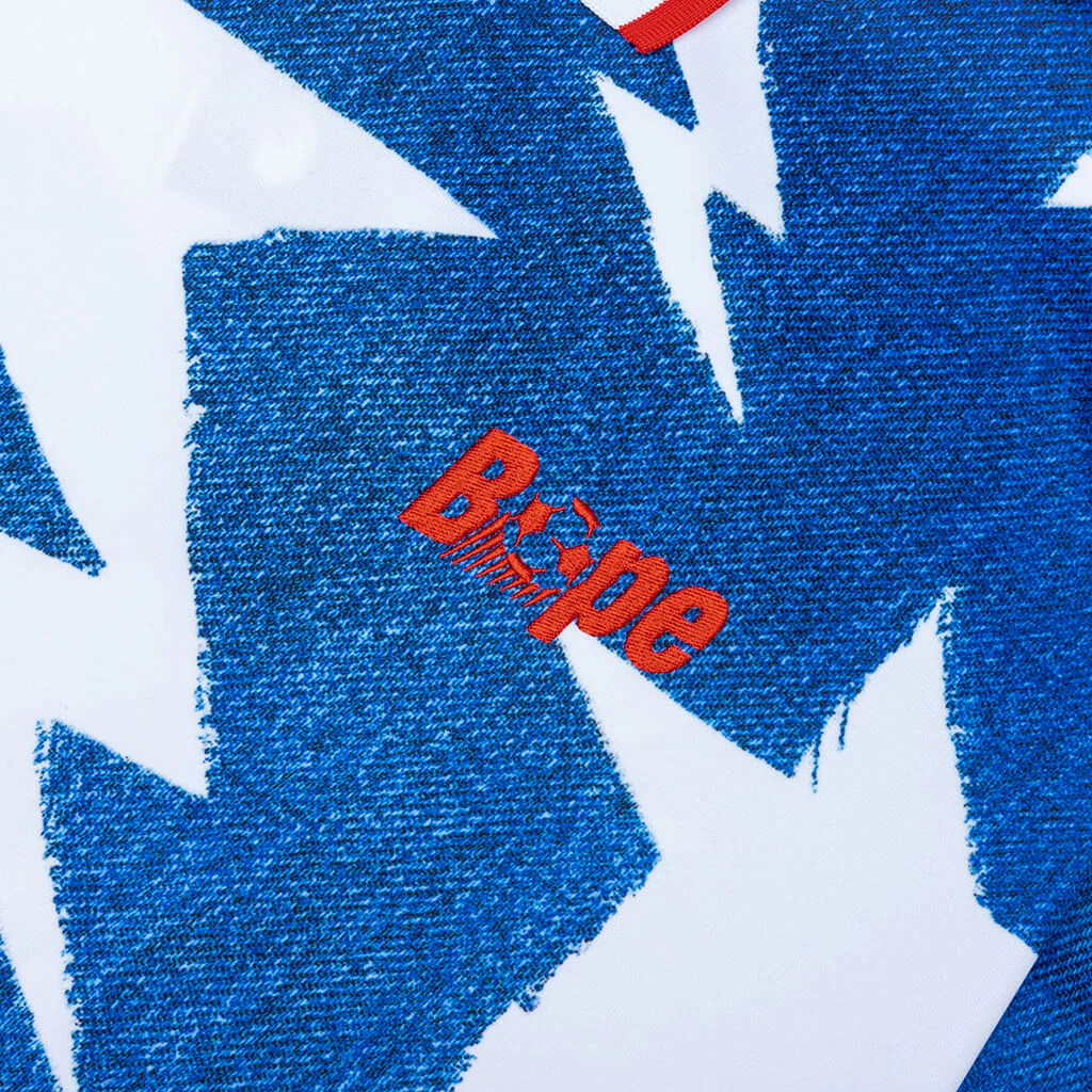 Adidas x BAPE L/S Star Jersey - Medium Blue Denim - Image 4