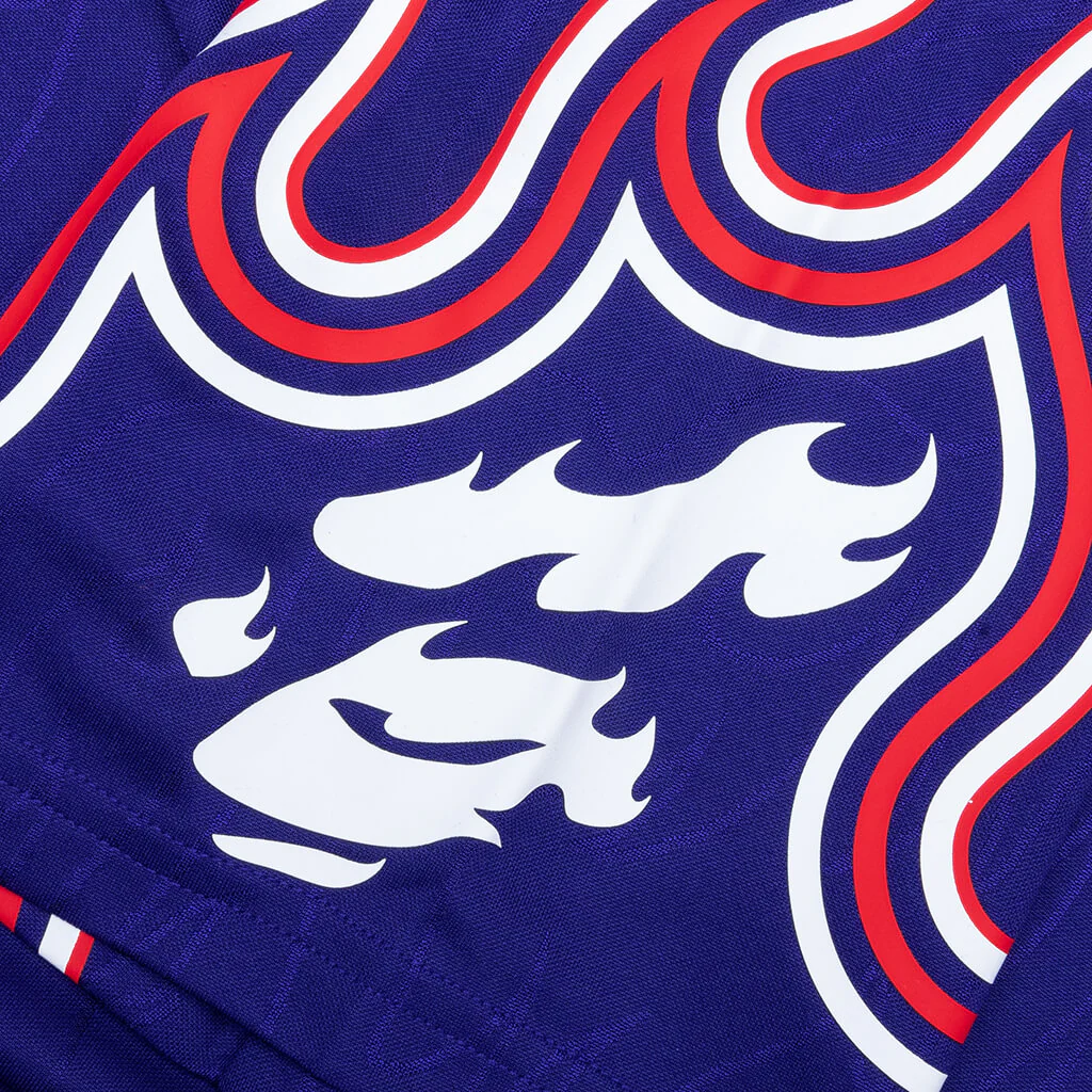 Adidas x BAPE S/S Flame Jersey - Japan Blue - Image 5