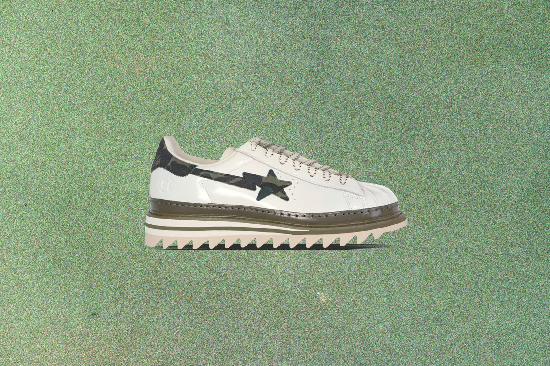 Adidas x BAPE x CLOT By Edison Chen Superstar - Off White/Branch/Olive Cargo - Image 2