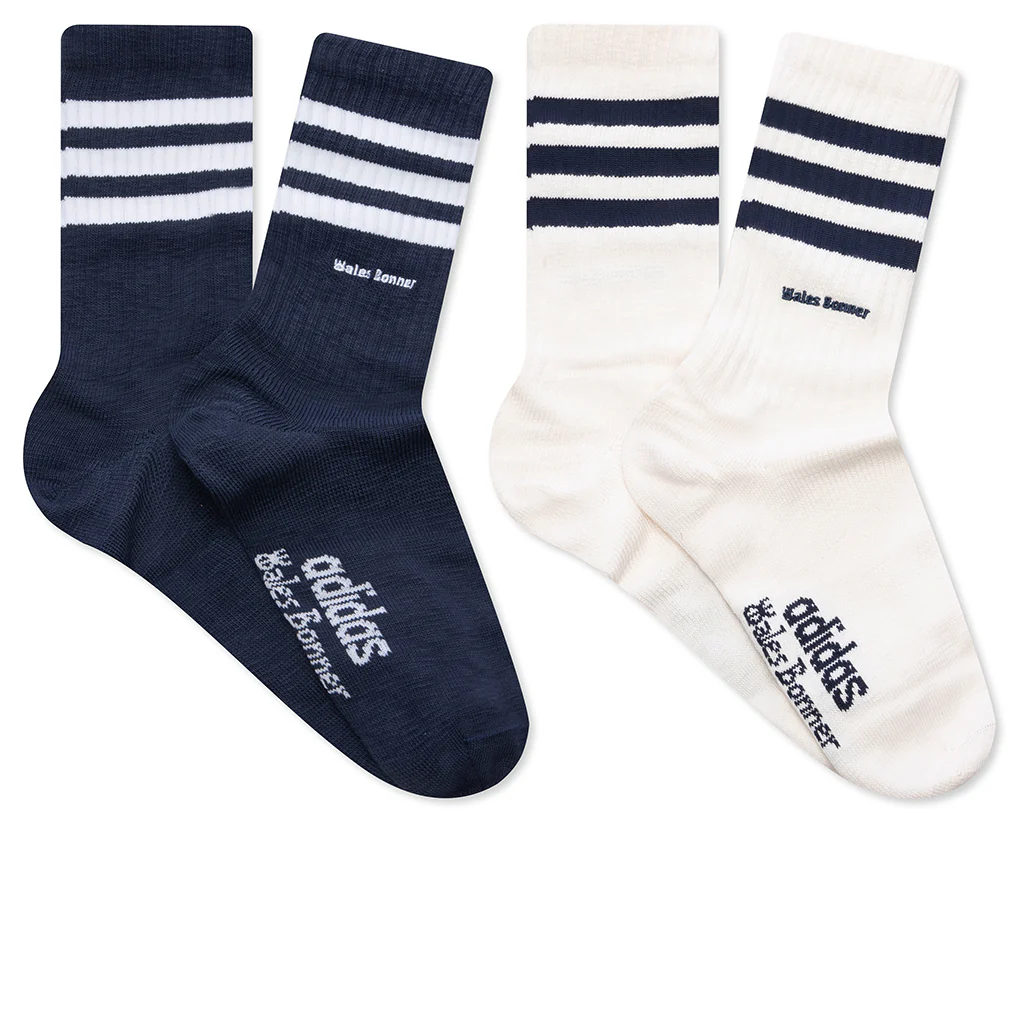 Adidas x Wales Bonner 3 Stripes Socks - Night Navy/Core White