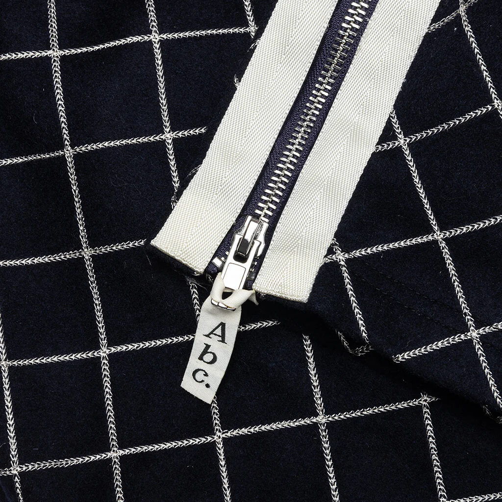 Abc. Diamond Chain Stitch Quilted Wool Zipper Breakaway Pants - Navy - Image 4