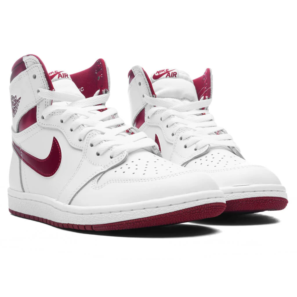 Air Jordan 1 High Retro '85 'Metallic Burgundy' - White/Team Red/White - Image 2