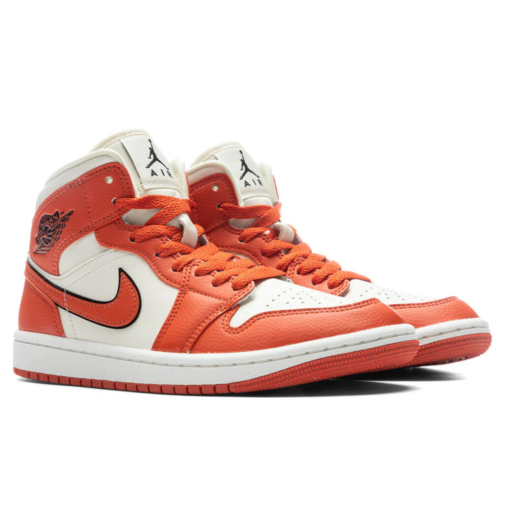 Women's Air Jordan 1 Mid - Coconut Milk/Sport Spice/Black - Image 2