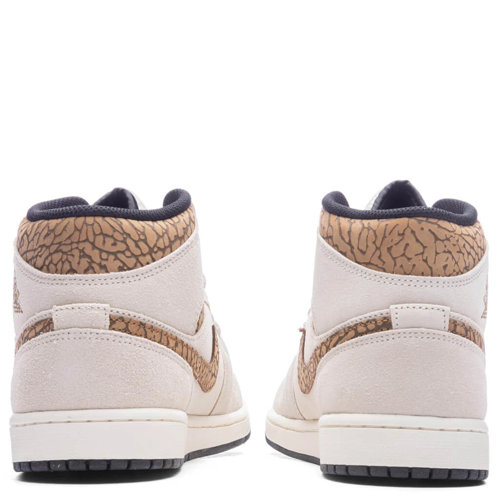 Air Jordan 1 Mid SE - Light Orewood Brown/Metallic Gold/White - Image 4