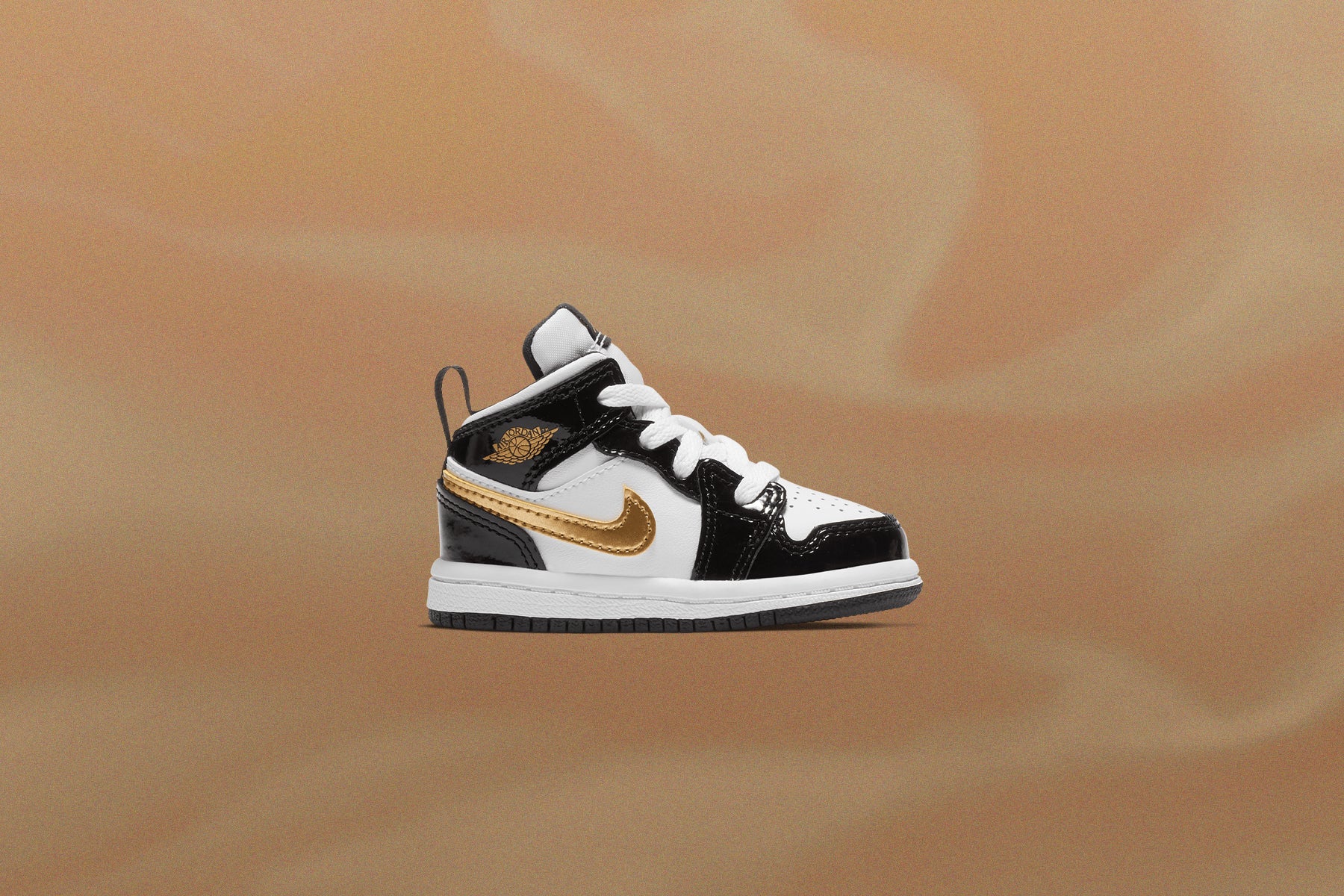 Air Jordan 1 Mid SE (TD) 'Black Gold' - Black/Metallic Gold/White - Image 5