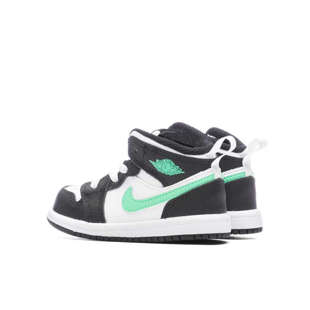 Air Jordan 1 Mid (TD) - White/Green Glow/Black - Image 3