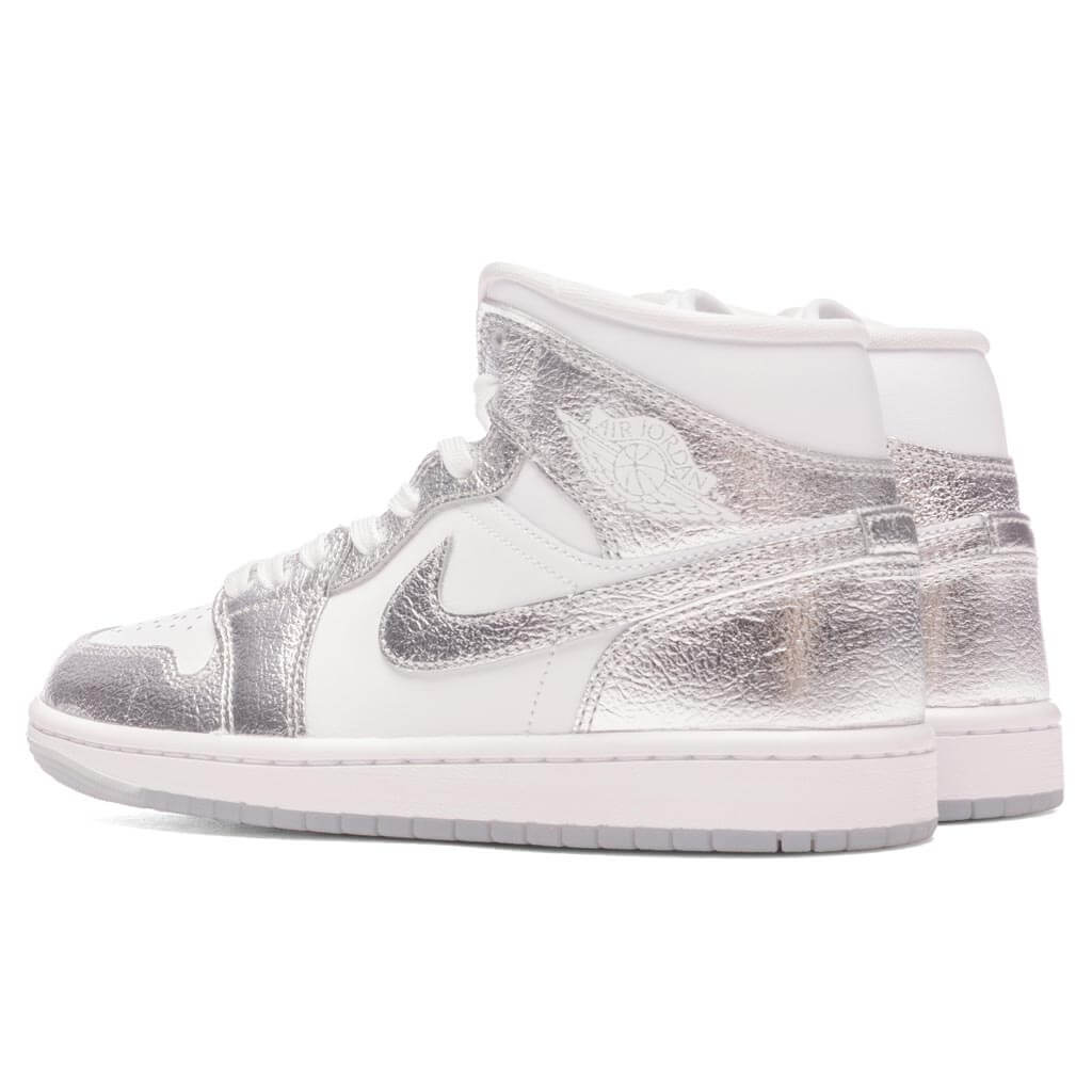 Women's Air Jordan 1 Mid - White/Metallic Silver/Wolf Grey - Image 3
