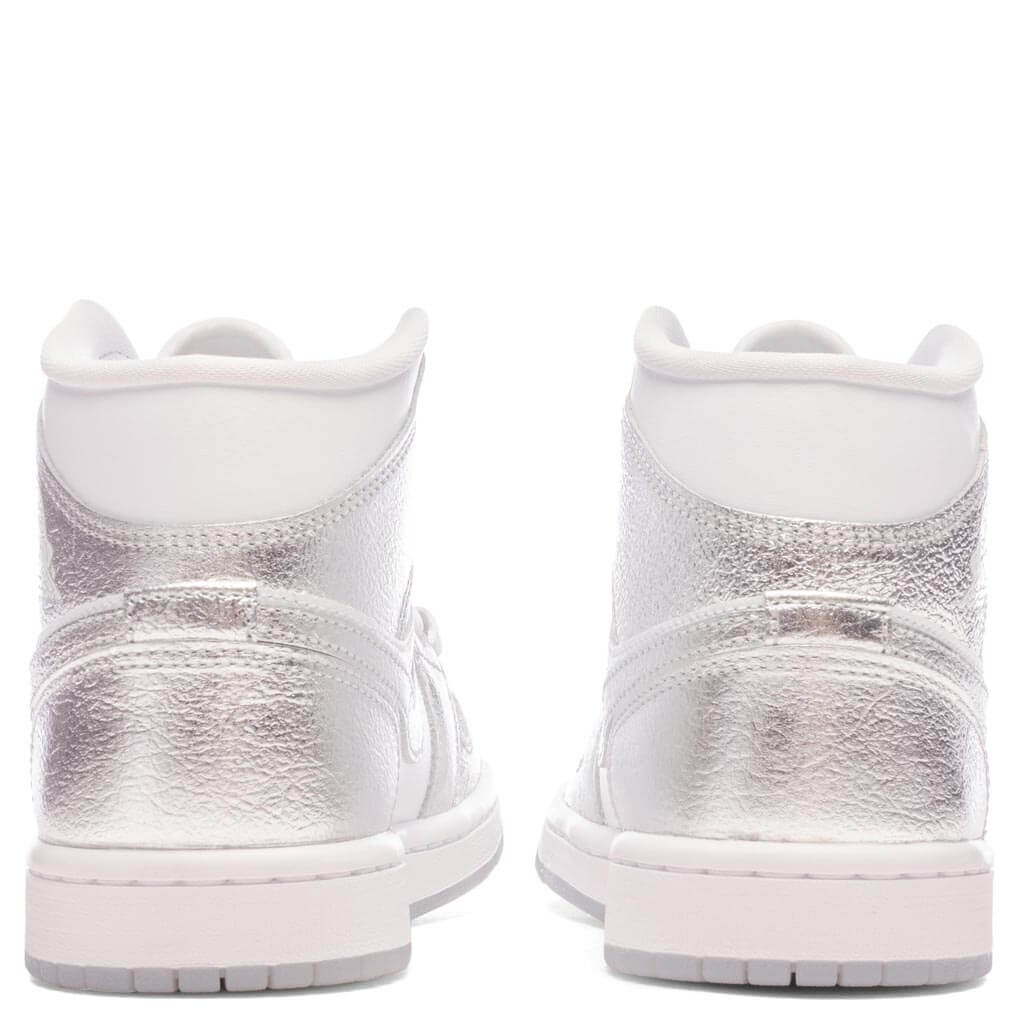 Women's Air Jordan 1 Mid - White/Metallic Silver/Wolf Grey - Image 4