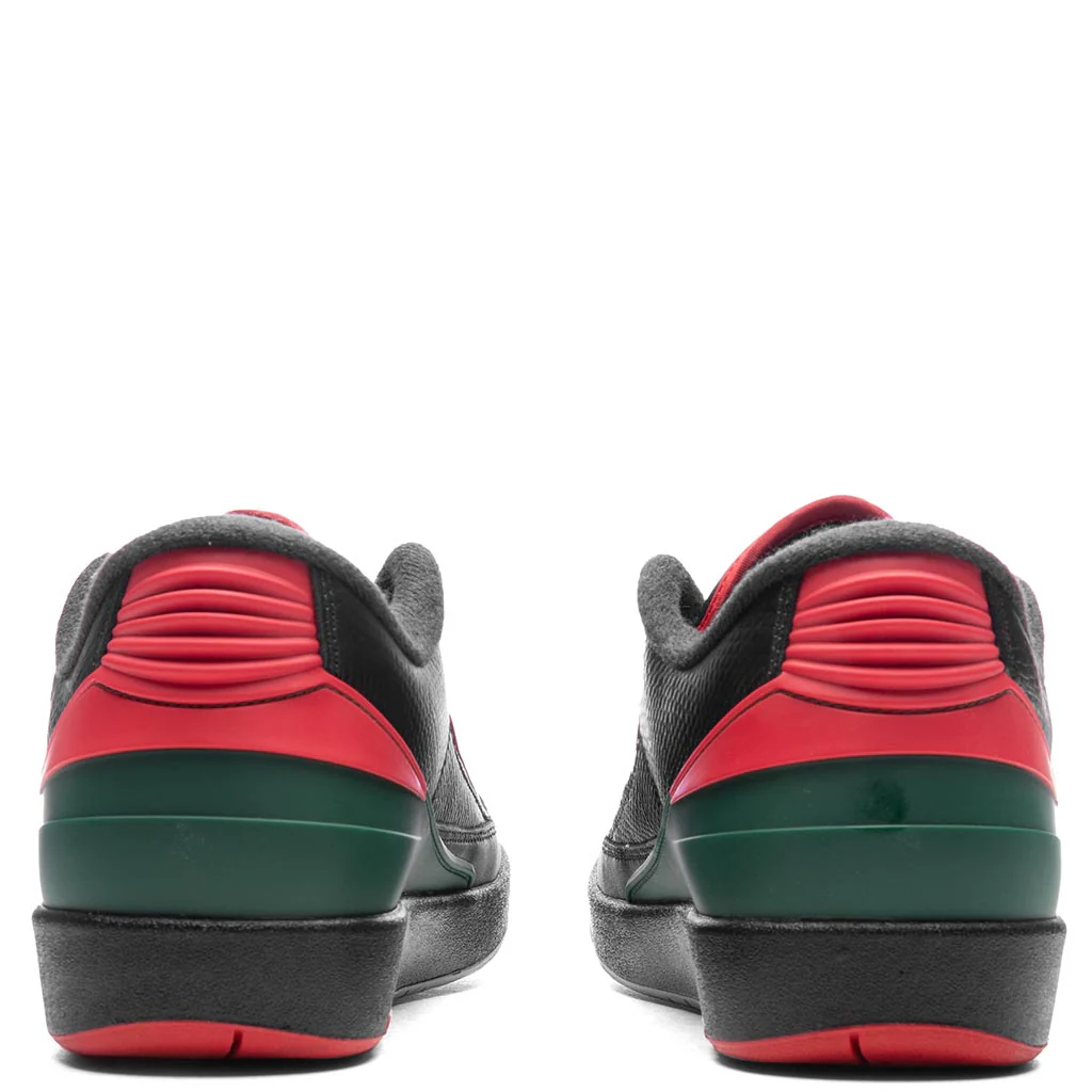 Air Jordan 2 Retro Low 'Christmas' - Black/Fire Red/Cement Grey - Image 4