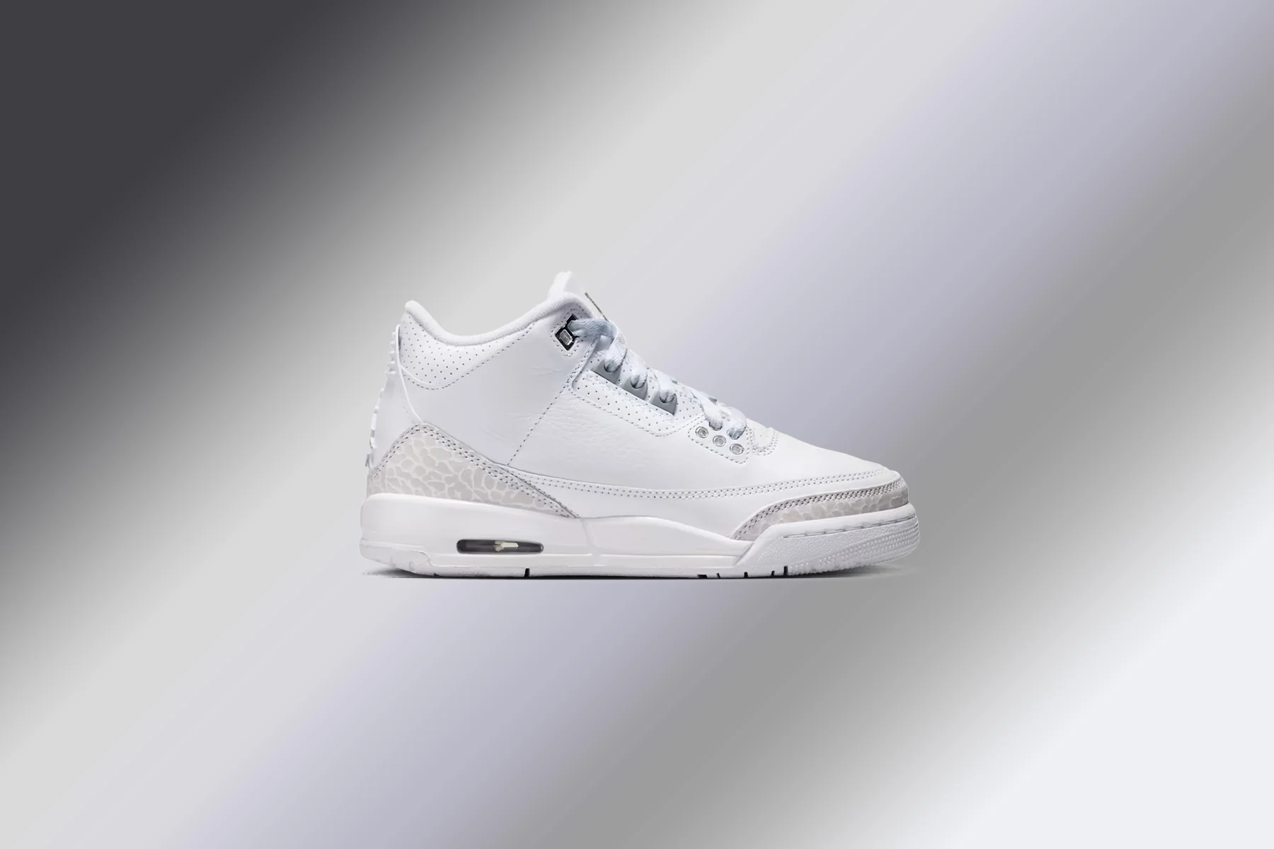 Air Jordan 3 Retro 'Pure Money' (GS) - White/Metalic Silver - Image 5