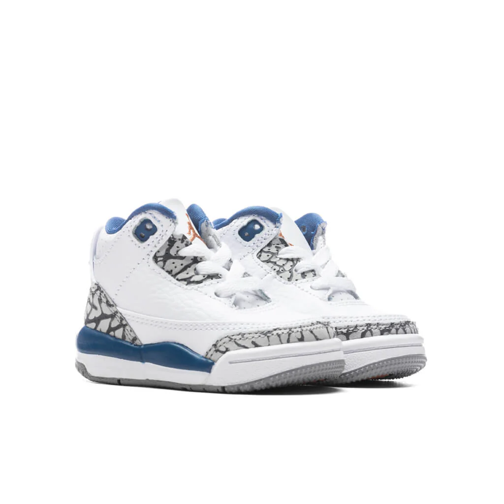 Air Jordan 3 Retro (TD) True Blue and Copper - White/Metallic Copper/True Blue - Image 2