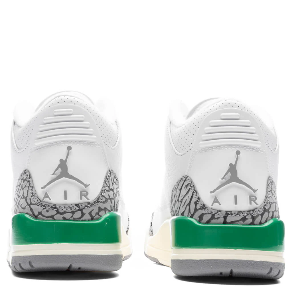 Women's Air Jordan 3 Retro - White/Varsity Red/Lucky Green - Image 4