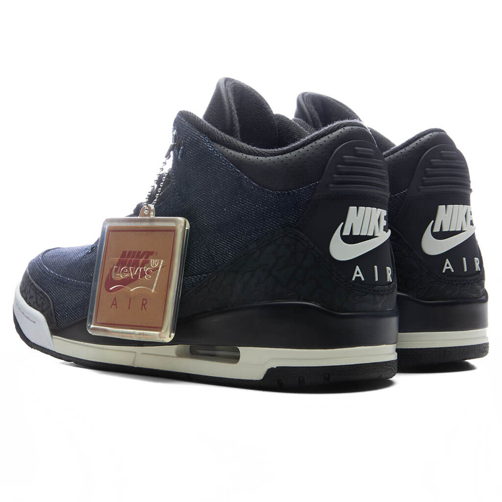 Air Jordan 3 x Levi's 'Rigid Denim' - Denim/Black/Sail/Indigo/Gym Red - Image 3