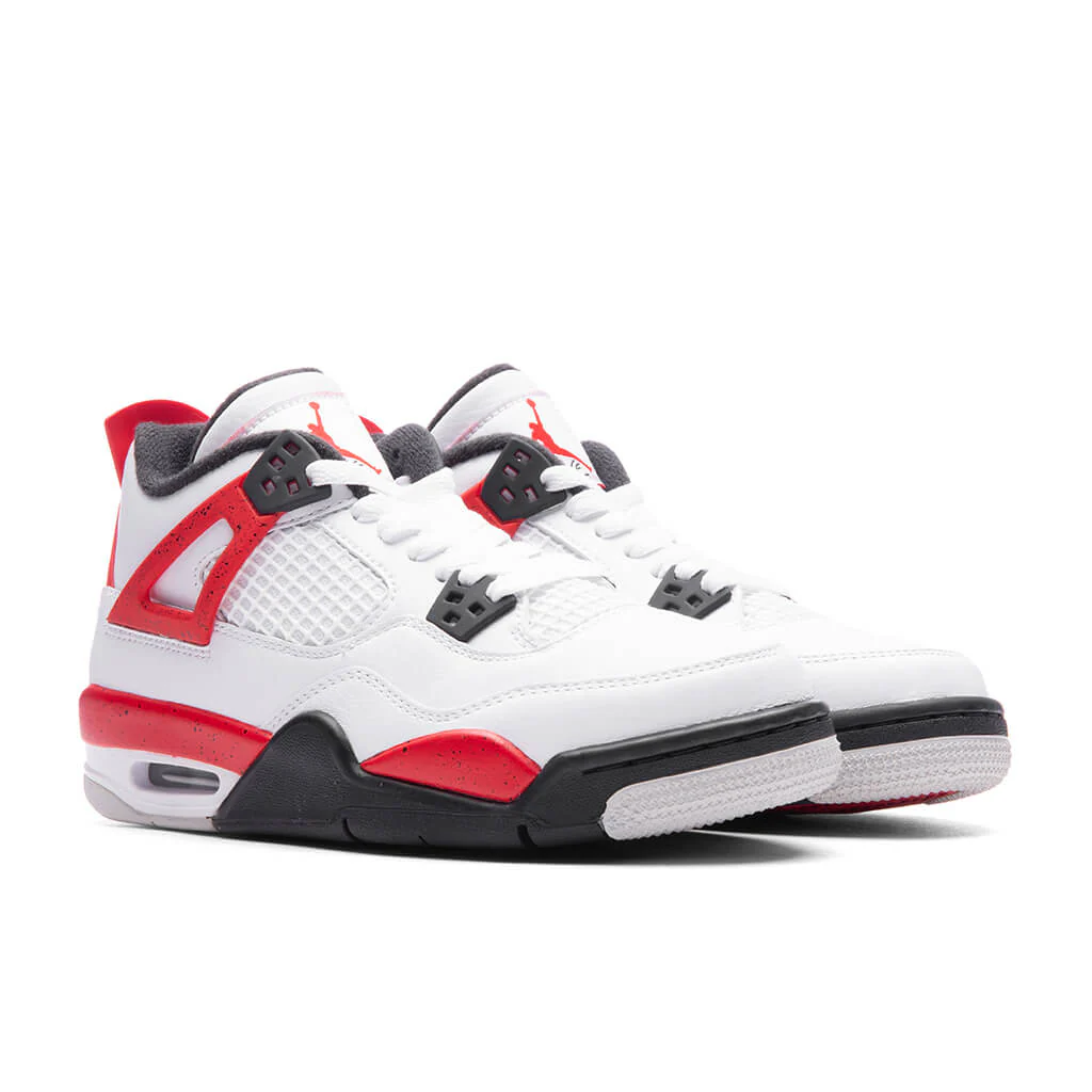 Air Jordan 4 Retro (GS) 'Red Cement' - White/Fire Red/Black - Image 2
