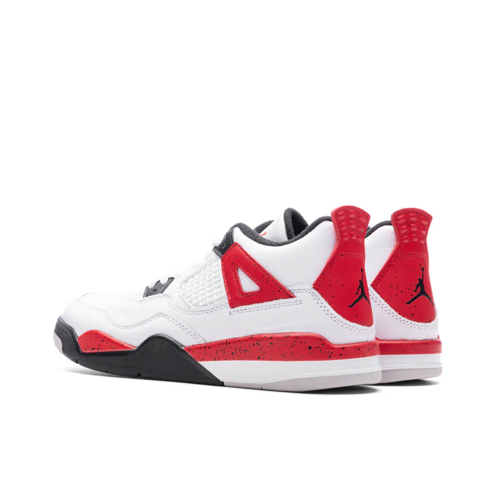 Air Jordan 4 Retro (PS) 'Red Cement' - White/Fire Red/Black - Image 3