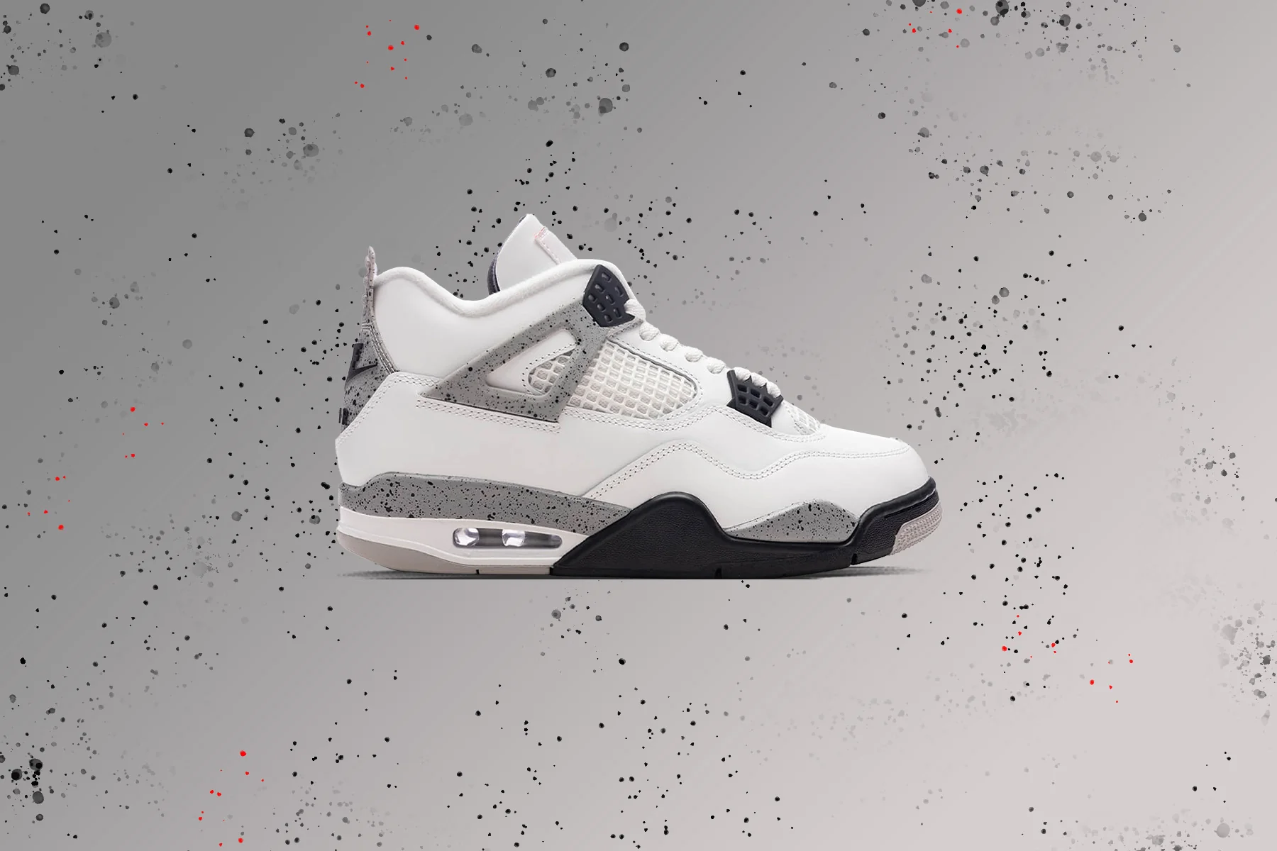 Air Jordan 4 Retro 'White Cement' - Summit White/Fire Red/Cement Grey/Black - Image 5