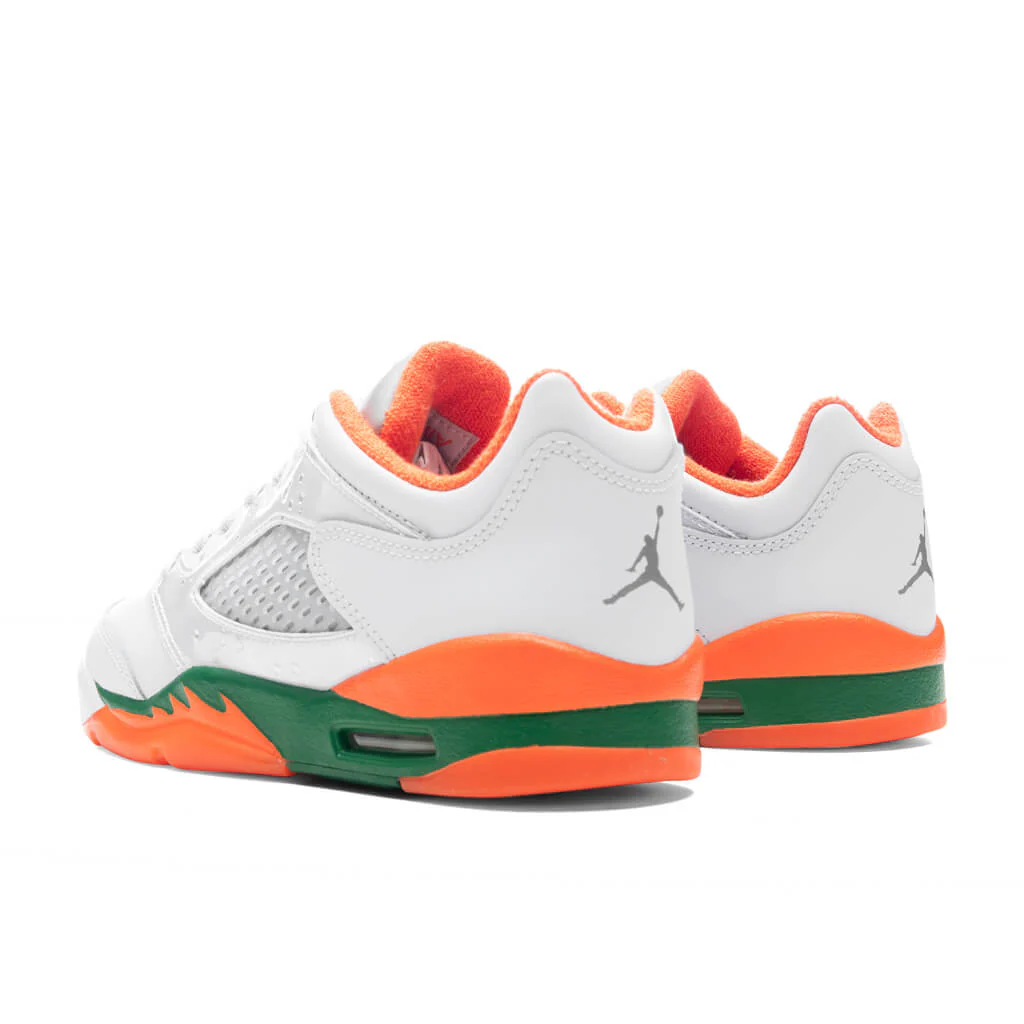 Air Jordan 5 Retro Low (GS) - Football Grey/Brilliant Orange/Pine Green - Image 3