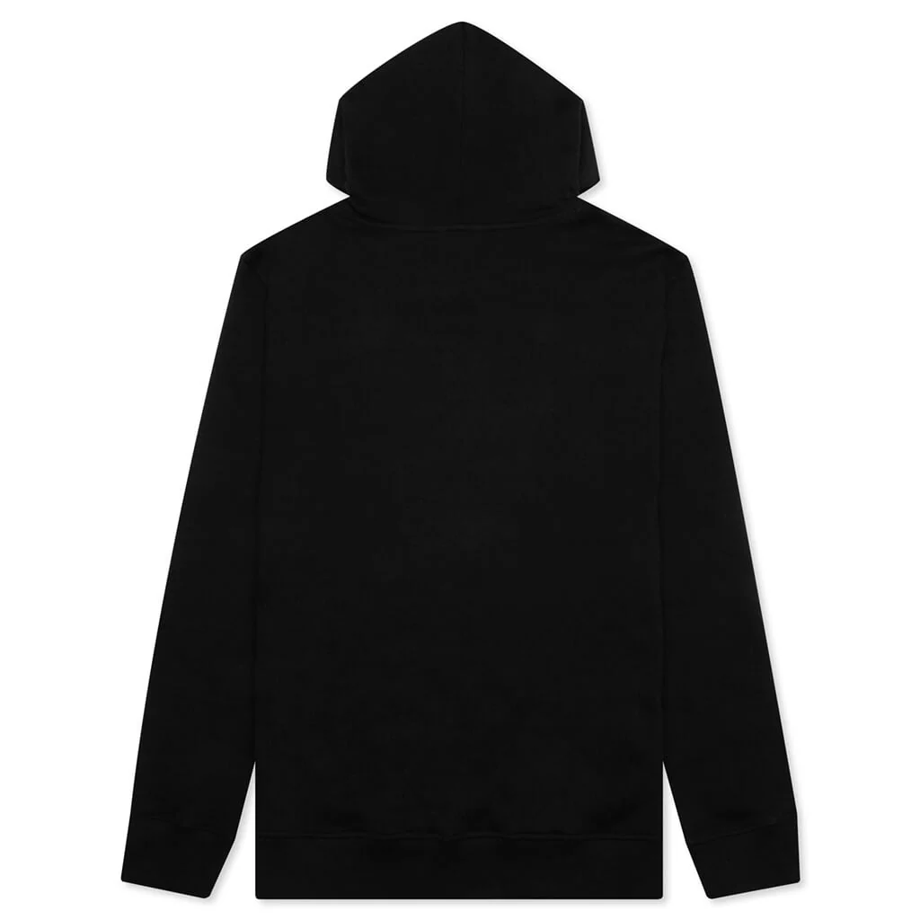 Metal Buckle Collar Hoodie - Black - Image 2
